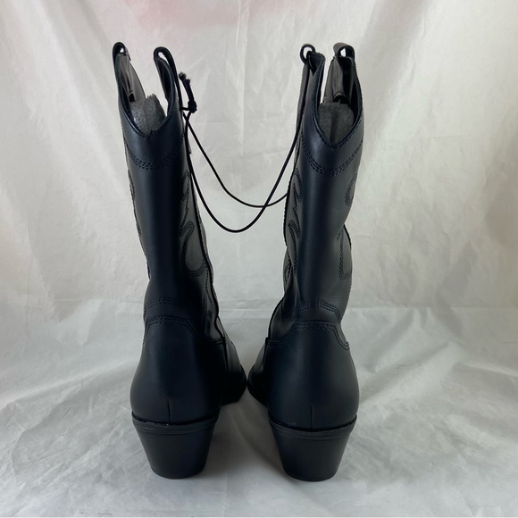 Steve Madden Ladies Black Leather Western Boots Size 10 Style # 20LB03S1 NWT - Picture 6 of 16